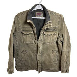 Levi's Mens Utility Trucker Jacket Size XXL Vintage Wash Brown Quilted Lining‎